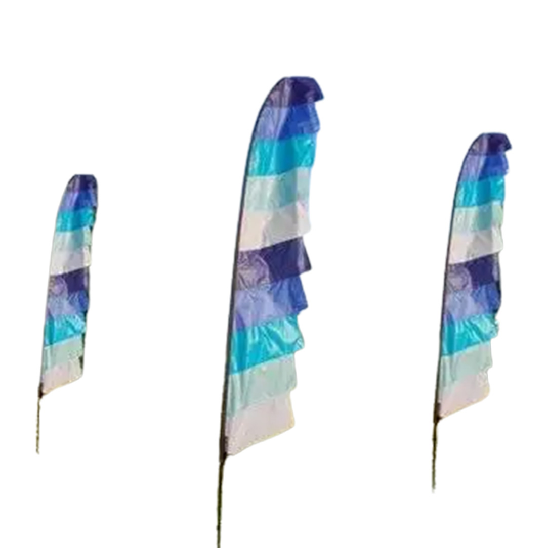 2018 summer news fabric feather shape beach flags for bicycle racing